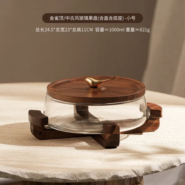 1000 ML fruit salad bowl + wooden base