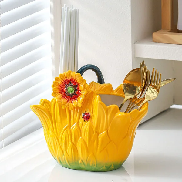 Sunflower Satchel Basket Creative Home Furnishings